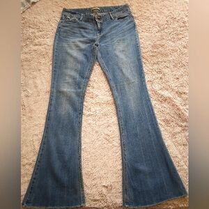 Vintage Free People Flared Blue Denim Jeans